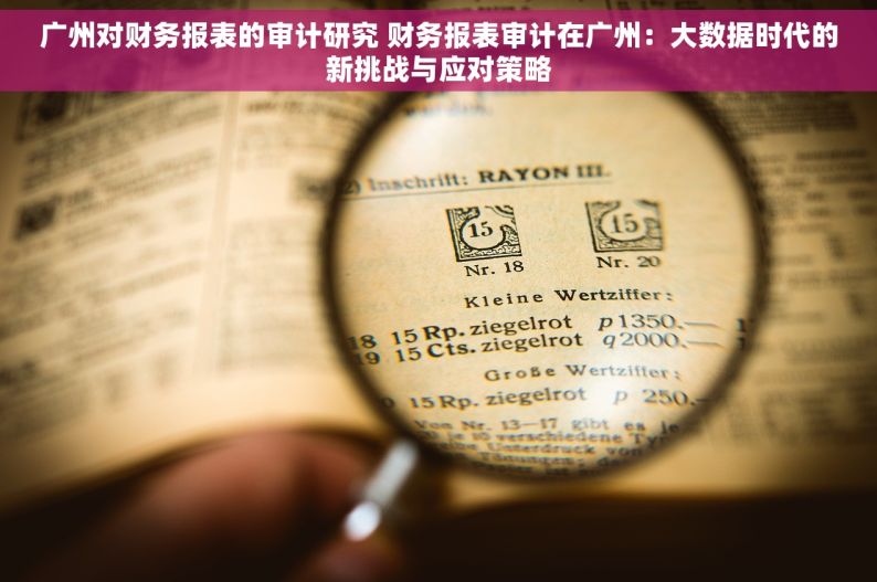 广州对财务报表的审计研究 财务报表审计在广州：大数据时代的新挑战与应对策略