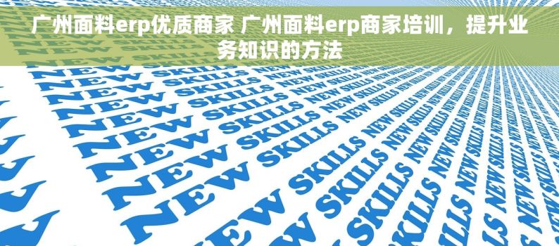 广州面料erp优质商家 广州面料erp商家培训，提升业务知识的方法