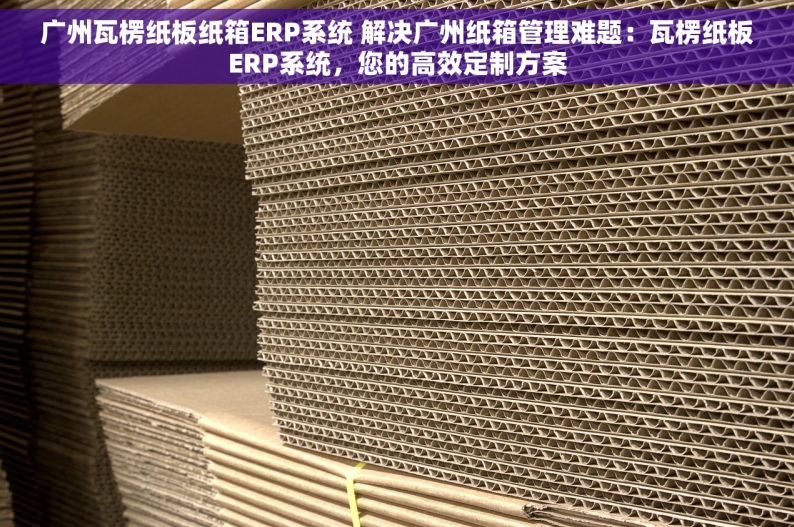 广州瓦楞纸板纸箱ERP系统 解决广州纸箱管理难题：瓦楞纸板ERP系统，您的高效定制方案