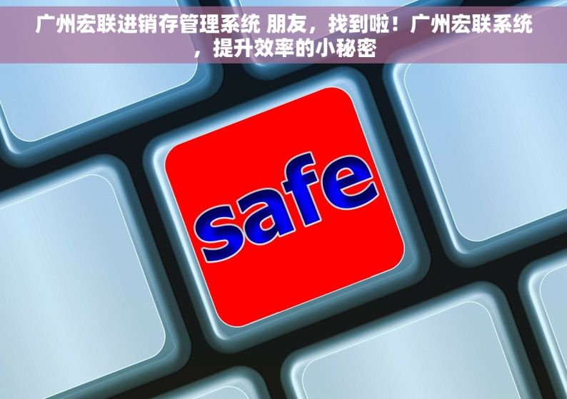 广州宏联进销存管理系统 朋友，找到啦！广州宏联系统，提升效率的小秘密