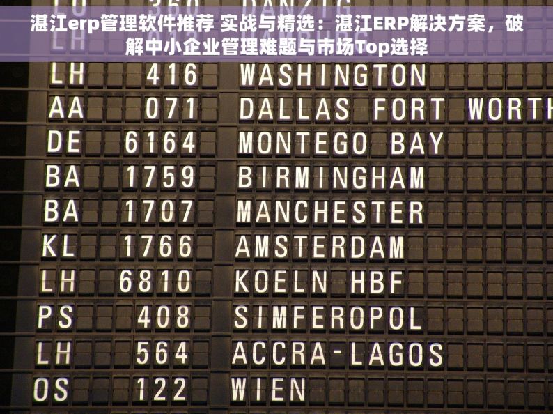 湛江erp管理软件推荐 实战与精选：湛江ERP解决方案，破解中小企业管理难题与市场Top选择