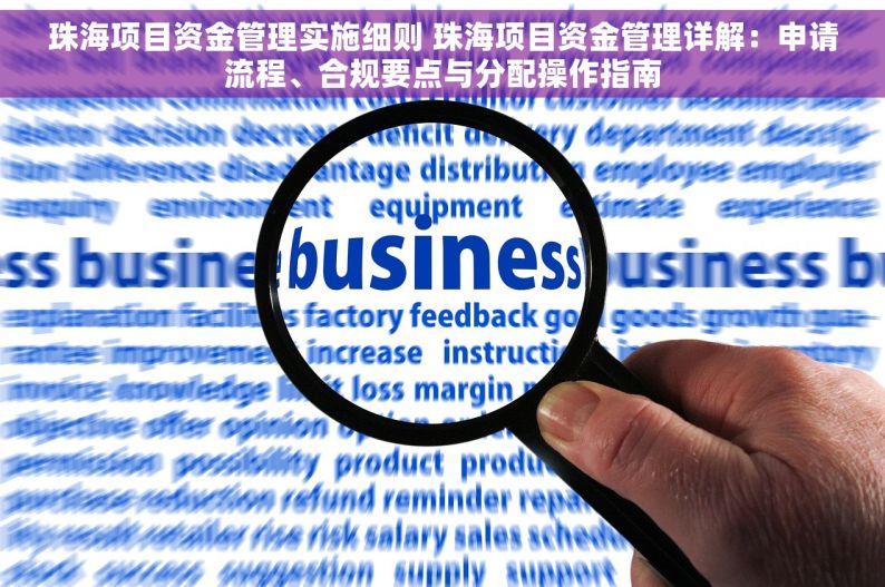珠海项目资金管理实施细则 珠海项目资金管理详解：申请流程、合规要点与分配操作指南