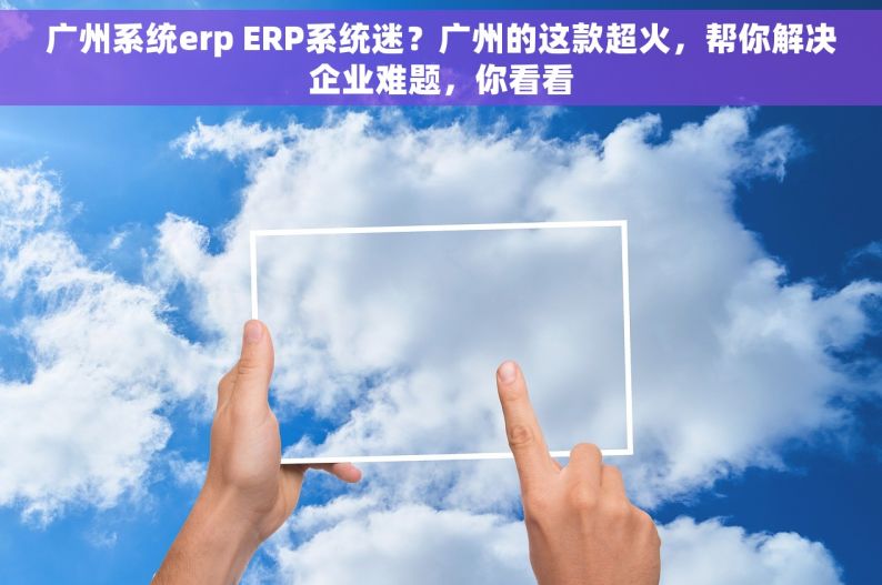 广州系统erp ERP系统迷？广州的这款超火，帮你解决企业难题，你看看