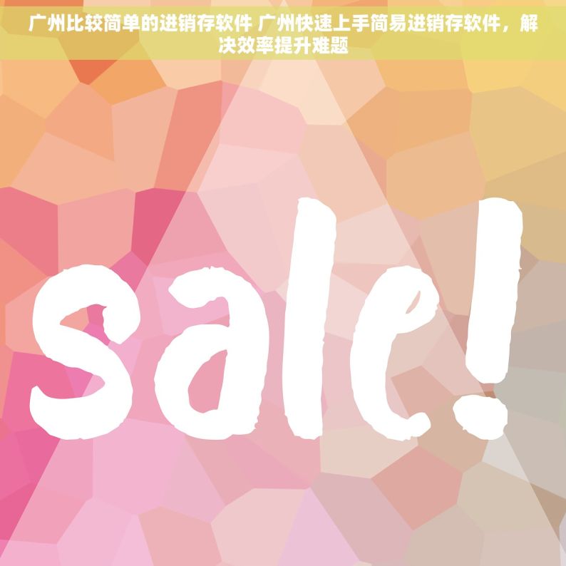 广州比较简单的进销存软件 广州快速上手简易进销存软件，解决效率提升难题