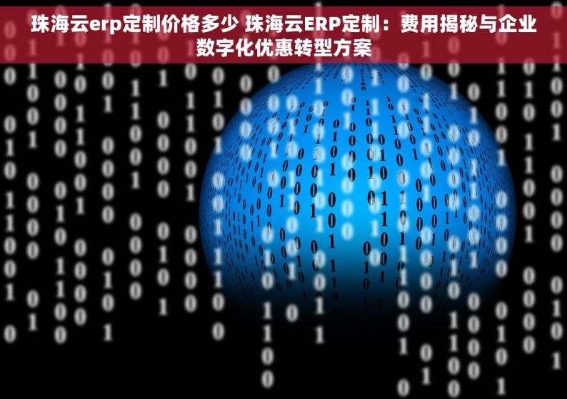 珠海云erp定制价格多少 珠海云ERP定制：费用揭秘与企业数字化优惠转型方案