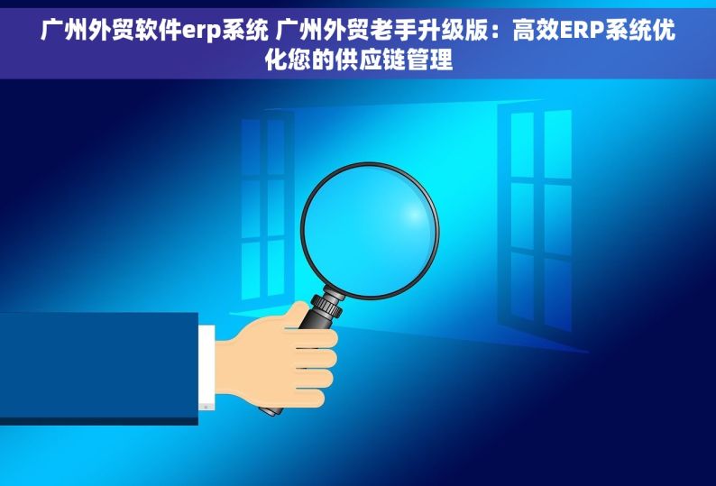 广州外贸软件erp系统 广州外贸老手升级版：高效ERP系统优化您的供应链管理