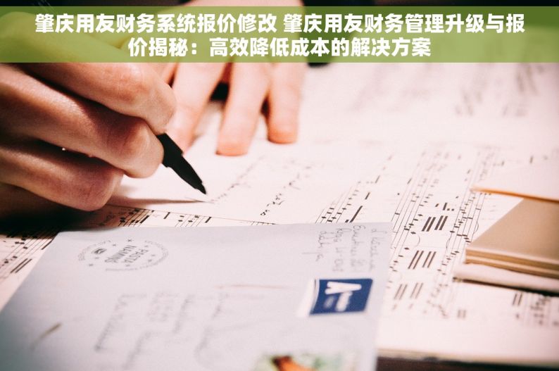 肇庆用友财务系统报价修改 肇庆用友财务管理升级与报价揭秘：高效降低成本的解决方案
