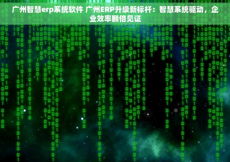 广州智慧erp系统软件 广州ERP升级新标杆：智慧系统驱动，企业效率翻倍见证
