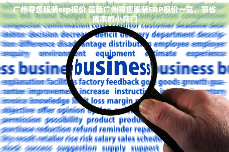 广州零售服装erp报价 最新广州零售服装ERP报价一览，节省成本的小窍门