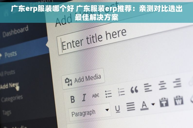 广东erp服装哪个好 广东服装erp推荐：亲测对比选出最佳解决方案