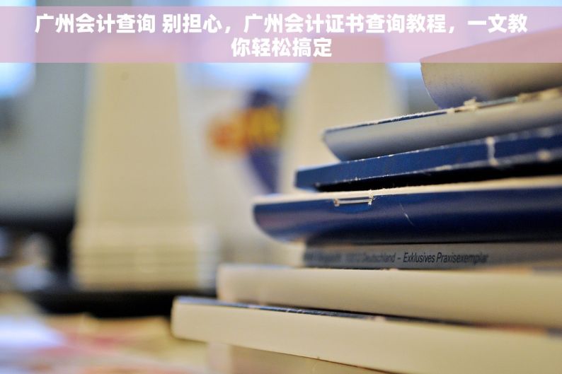 广州会计查询 别担心，广州会计证书查询教程，一文教你轻松搞定