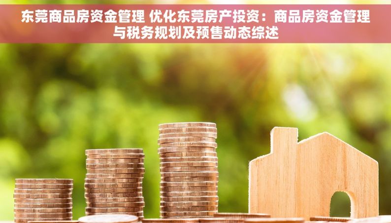 东莞商品房资金管理 优化东莞房产投资：商品房资金管理与税务规划及预售动态综述