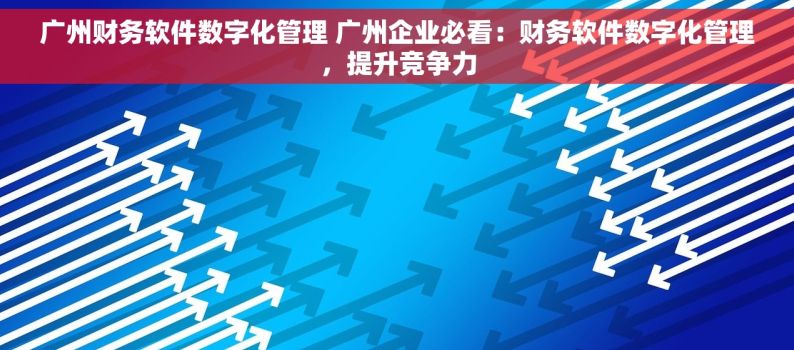 广州财务软件数字化管理 广州企业必看：财务软件数字化管理，提升竞争力