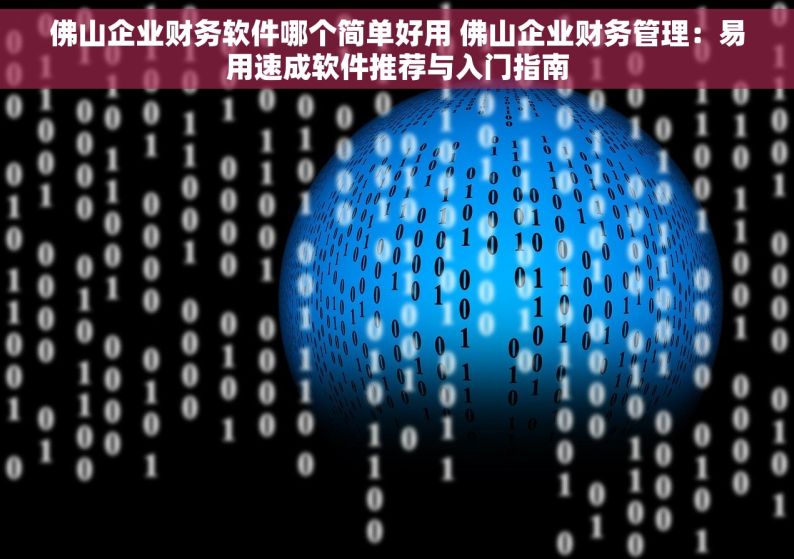 佛山企业财务软件哪个简单好用 佛山企业财务管理：易用速成软件推荐与入门指南