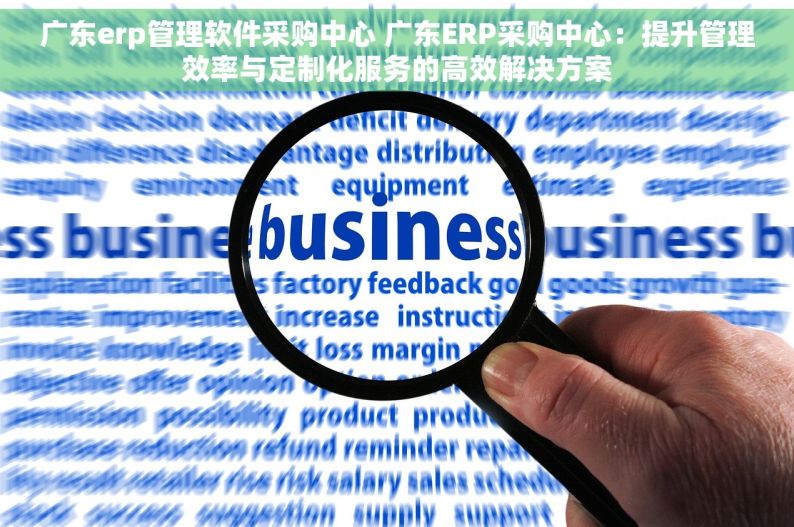 广东erp管理软件采购中心 广东ERP采购中心：提升管理效率与定制化服务的高效解决方案