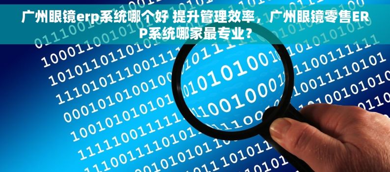 广州眼镜erp系统哪个好 提升管理效率，广州眼镜零售ERP系统哪家最专业？