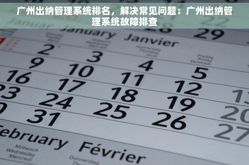广州出纳管理系统排名，解决常见问题：广州出纳管理系统故障排查