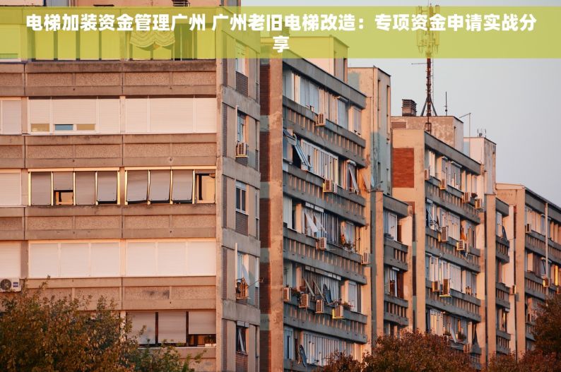 电梯加装资金管理广州 广州老旧电梯改造：专项资金申请实战分享