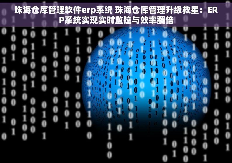 珠海仓库管理软件erp系统 珠海仓库管理升级救星：ERP系统实现实时监控与效率翻倍