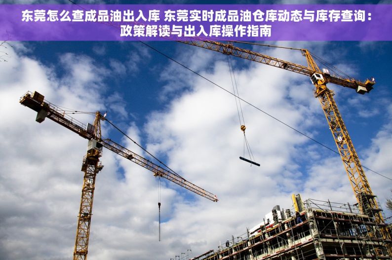 东莞怎么查成品油出入库 东莞实时成品油仓库动态与库存查询：政策解读与出入库操作指南