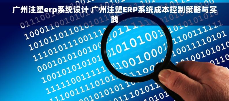 广州注塑erp系统设计 广州注塑ERP系统成本控制策略与实践