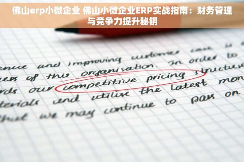 佛山erp小微企业 佛山小微企业ERP实战指南：财务管理与竞争力提升秘钥