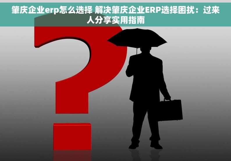 肇庆企业erp怎么选择 解决肇庆企业ERP选择困扰：过来人分享实用指南