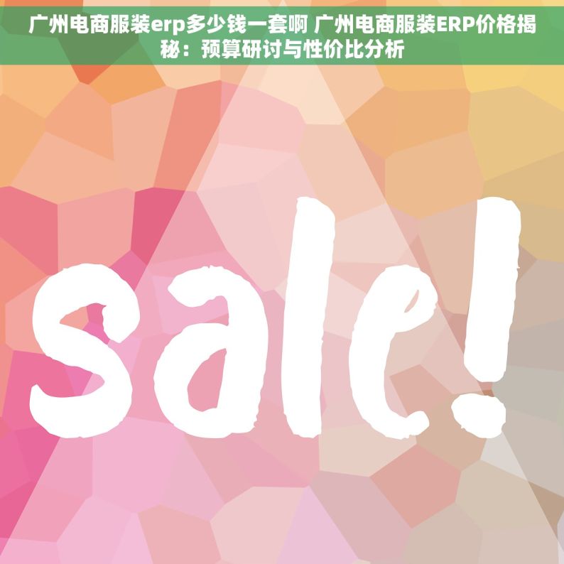 广州电商服装erp多少钱一套啊 广州电商服装ERP价格揭秘：预算研讨与性价比分析
