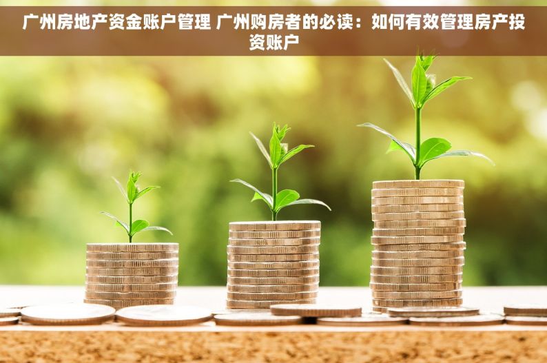 广州房地产资金账户管理 广州购房者的必读：如何有效管理房产投资账户