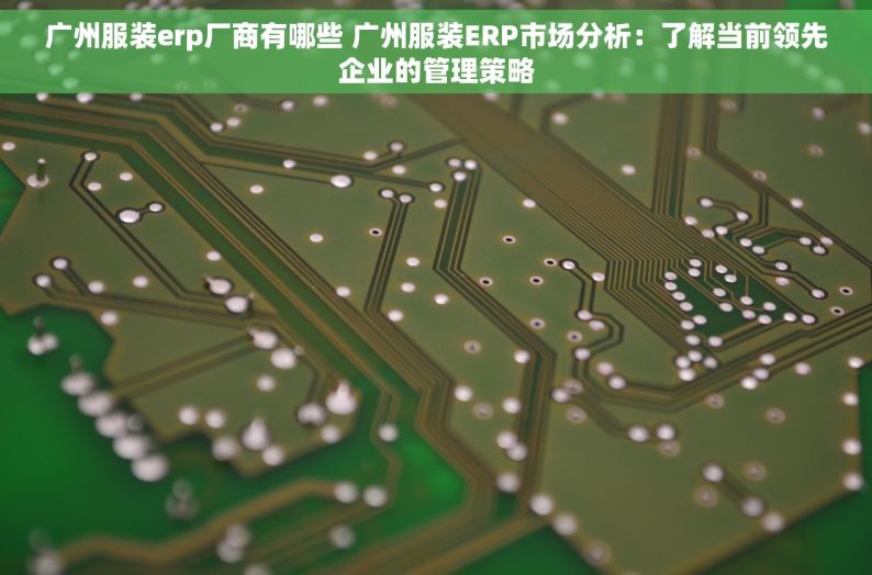 广州服装erp厂商有哪些 广州服装ERP市场分析：了解当前领先企业的管理策略