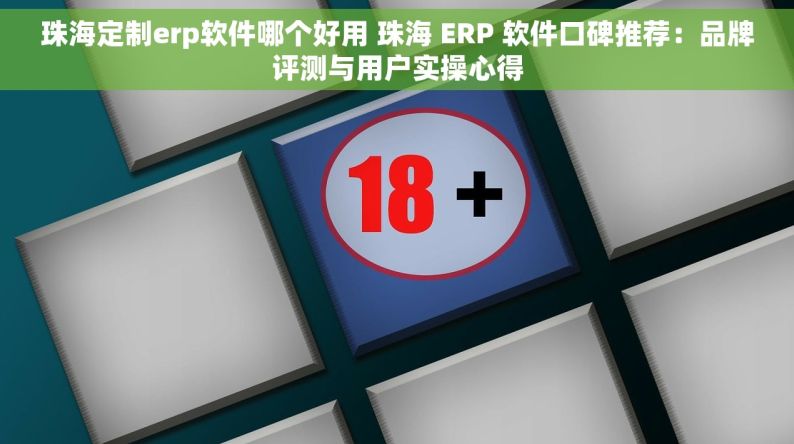 珠海定制erp软件哪个好用 珠海 ERP 软件口碑推荐：品牌评测与用户实操心得