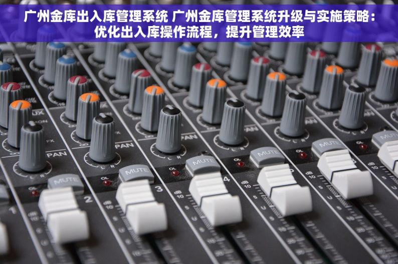 广州金库出入库管理系统 广州金库管理系统升级与实施策略：优化出入库操作流程，提升管理效率