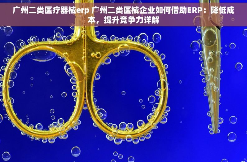 广州二类医疗器械erp 广州二类医械企业如何借助ERP：降低成本，提升竞争力详解