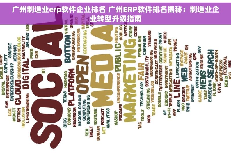 广州制造业erp软件企业排名 广州ERP软件排名揭秘：制造业企业转型升级指南