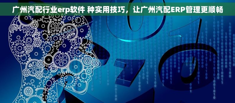 广州汽配行业erp软件 种实用技巧，让广州汽配ERP管理更顺畅