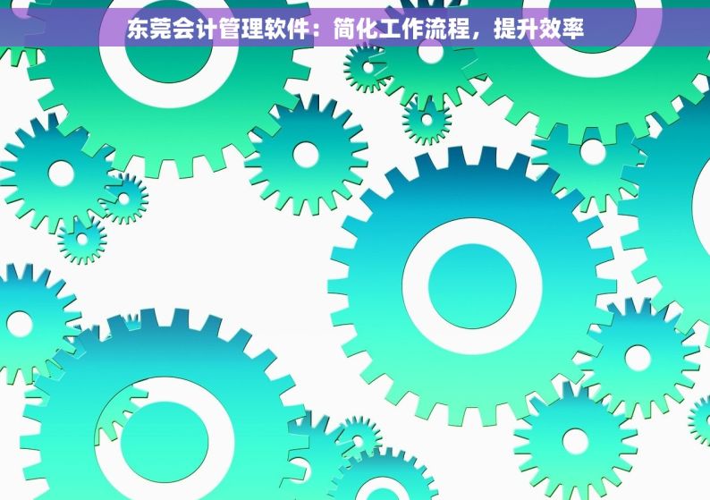 东莞会计管理软件：简化工作流程，提升效率