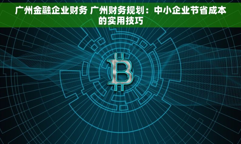 广州金融企业财务 广州财务规划：中小企业节省成本的实用技巧