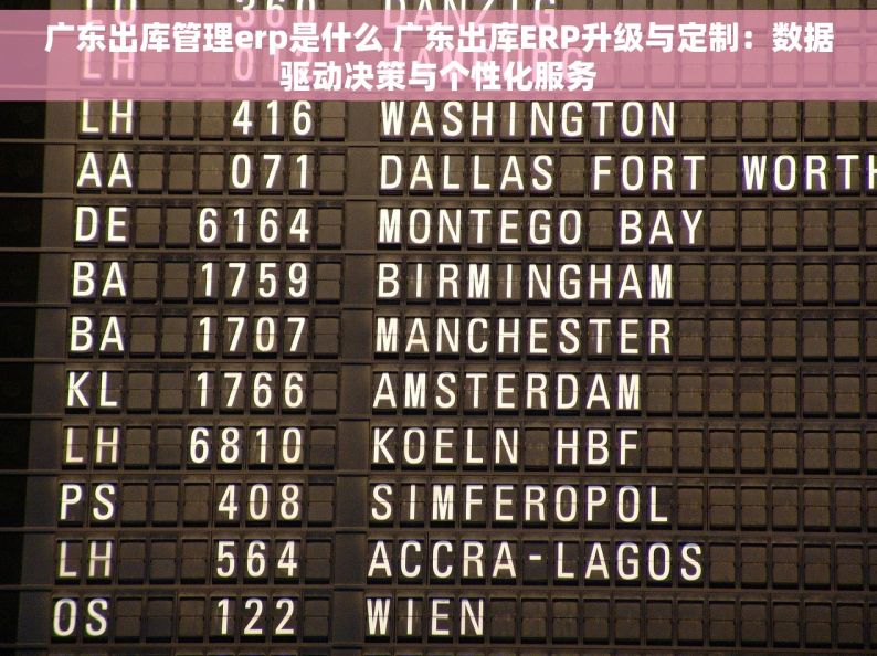 广东出库管理erp是什么 广东出库ERP升级与定制：数据驱动决策与个性化服务