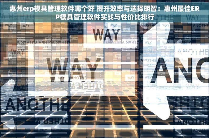 惠州erp模具管理软件哪个好 提升效率与选择明智：惠州最佳ERP模具管理软件实战与性价比排行