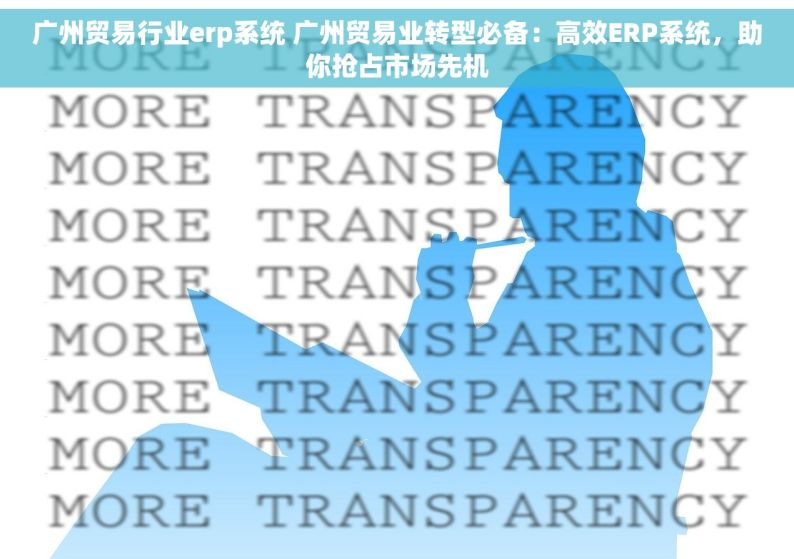 广州贸易行业erp系统 广州贸易业转型必备：高效ERP系统，助你抢占市场先机