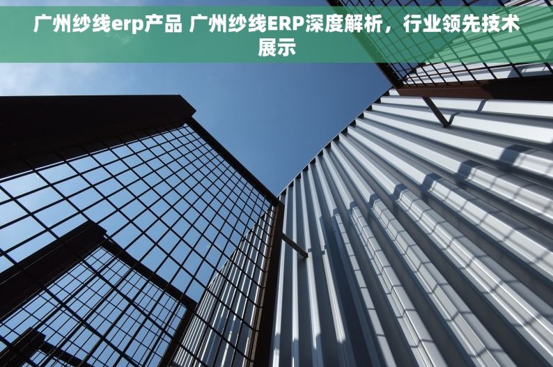 广州纱线erp产品 广州纱线ERP深度解析，行业领先技术展示