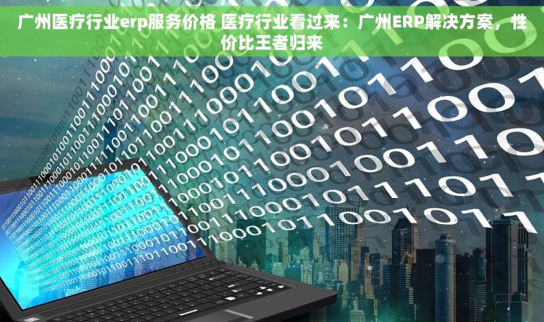广州医疗行业erp服务价格 医疗行业看过来：广州ERP解决方案，性价比王者归来