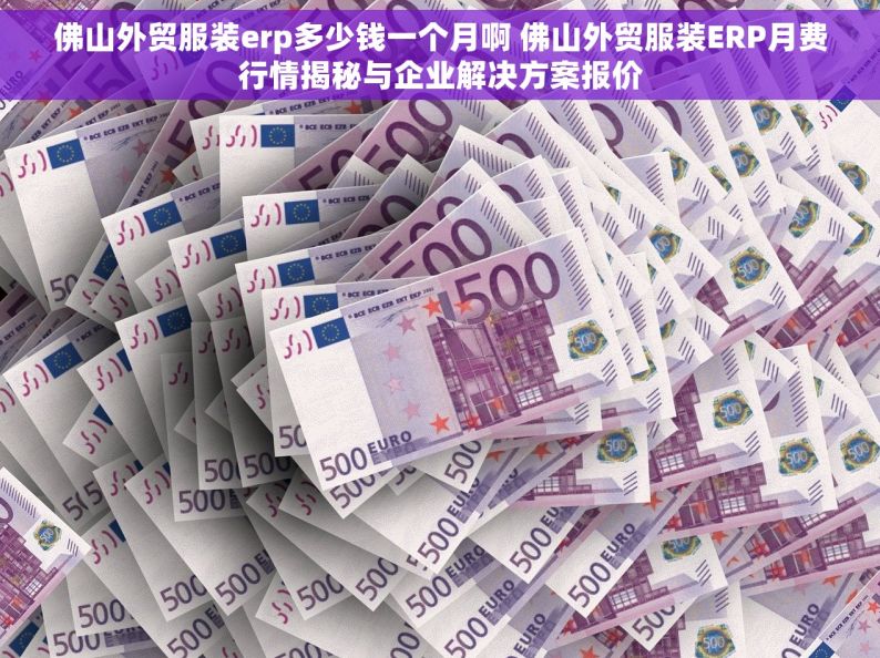 佛山外贸服装erp多少钱一个月啊 佛山外贸服装ERP月费行情揭秘与企业解决方案报价