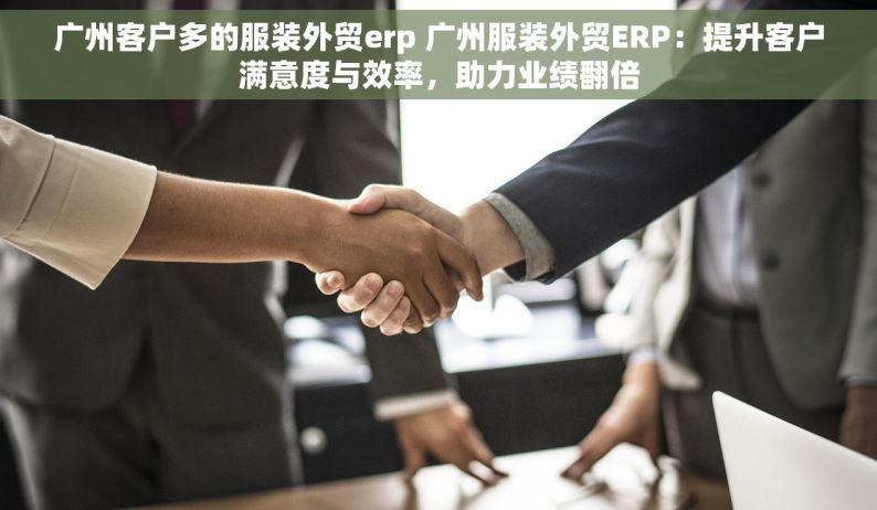 广州客户多的服装外贸erp 广州服装外贸ERP：提升客户满意度与效率，助力业绩翻倍