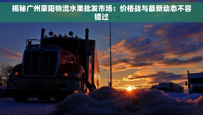 揭秘广州蒙阳物流水果批发市场：价格战与最新动态不容错过