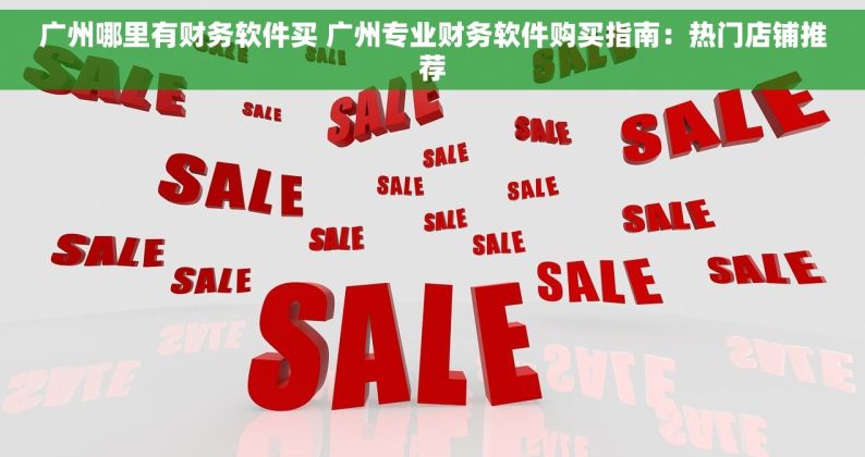 广州哪里有财务软件买 广州专业财务软件购买指南：热门店铺推荐