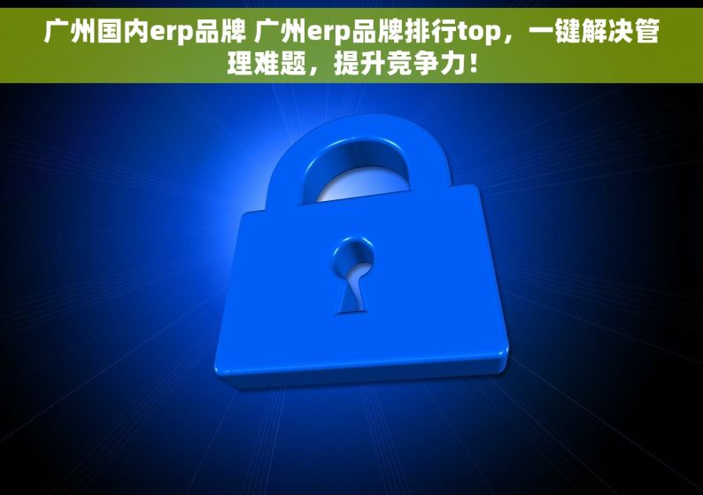 广州国内erp品牌 广州erp品牌排行top，一键解决管理难题，提升竞争力！